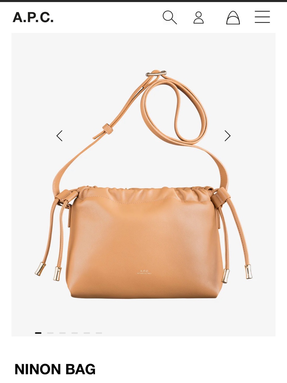 A.P.C. Ninon Crossbody Bag in Tan
